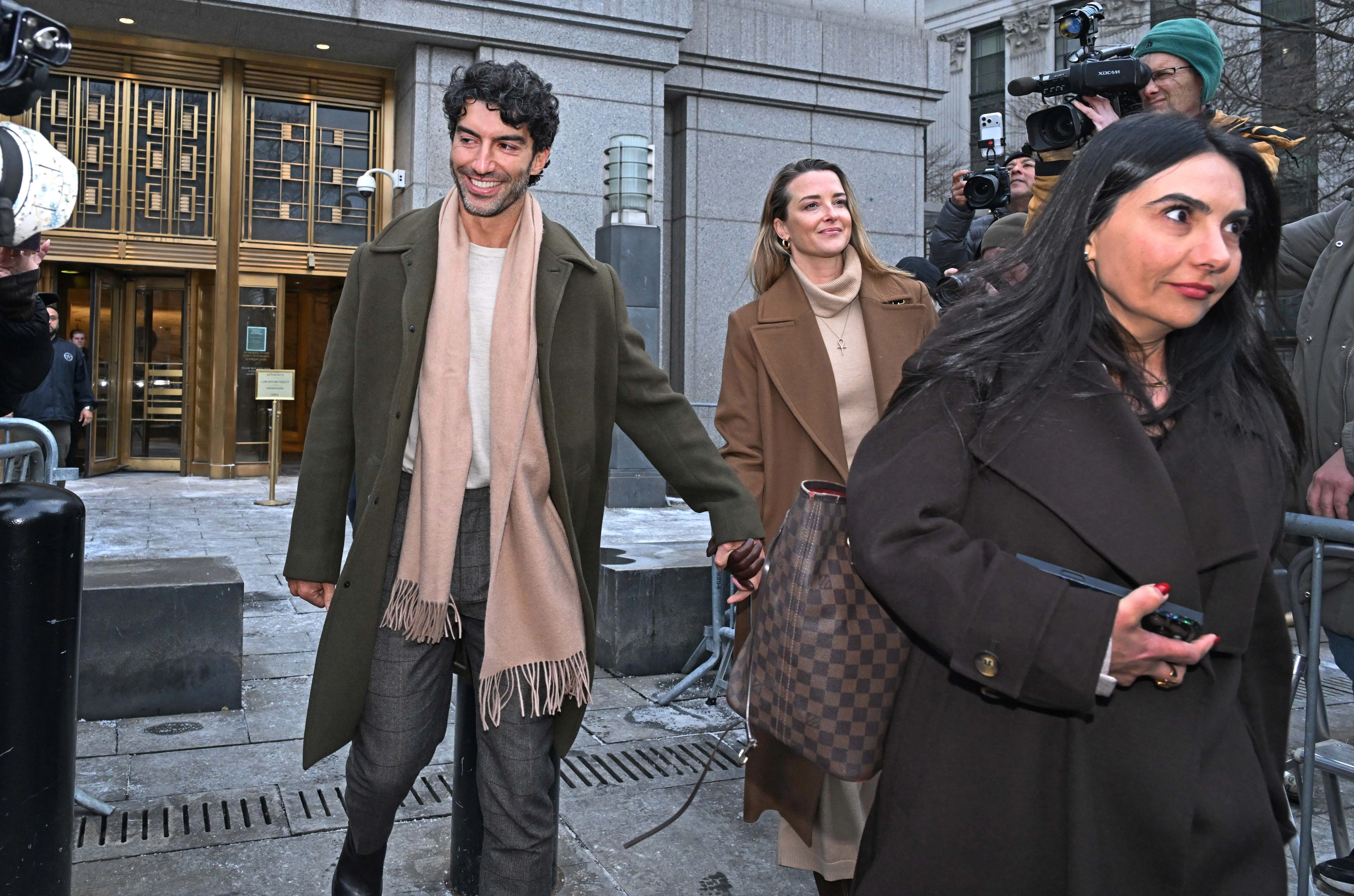 Justin Baldoni leaving court in New York City in February 2026