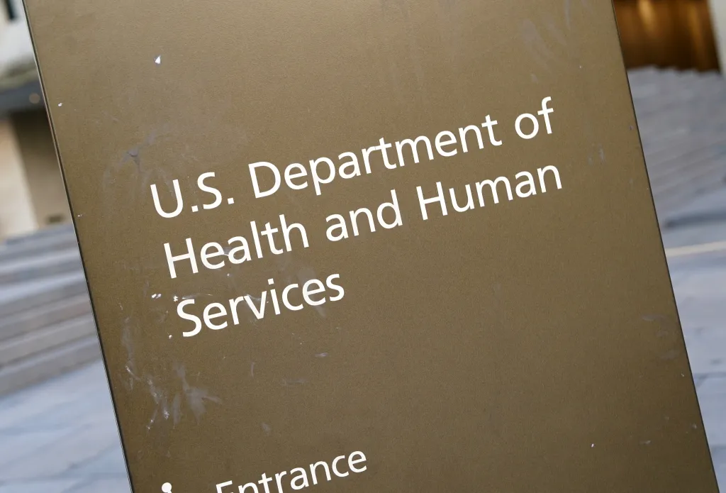 Sign for the U.S. Department of Health and Human Services.