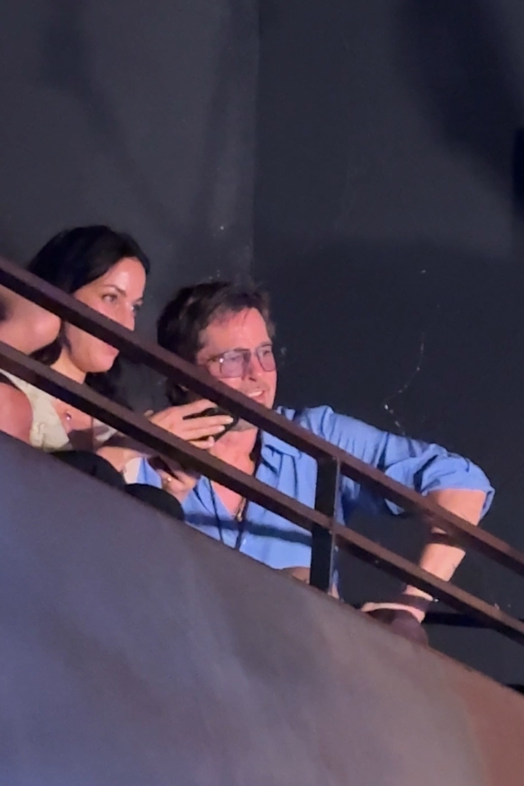 Brad Pitt and Ines de Ramon at a Red Hot Chili Peppers concert in Paris.