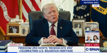 Heavily edited video of Trump address at national prayer event sparks outrage