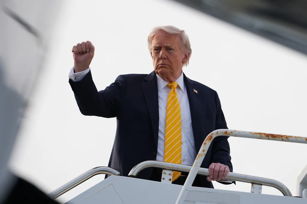 Donald Trump boarding Air Force One.