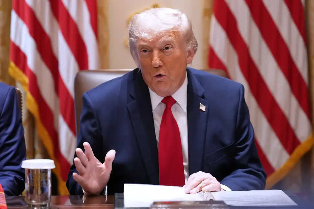 President Donald Trump speaking at a Cabinet meeting.