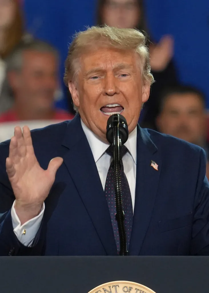 President Donald Trump speaks during a Fighting For American Workers event.