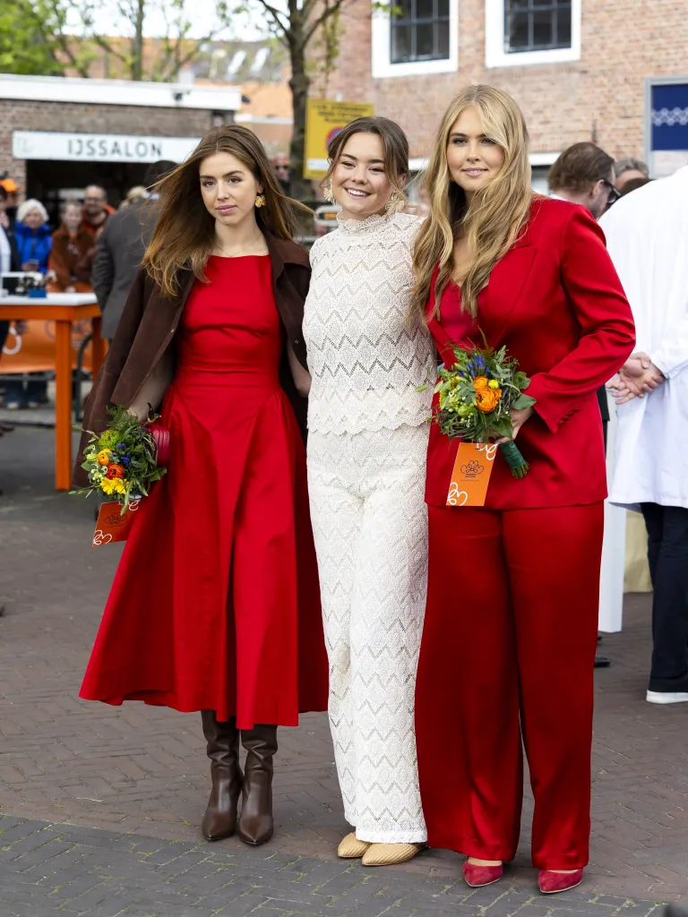 Princess Alexia, Ariane and Amalia are welcomed to the King's Day celebrations in Dokkum, Netherlands, on April 27, 2026.