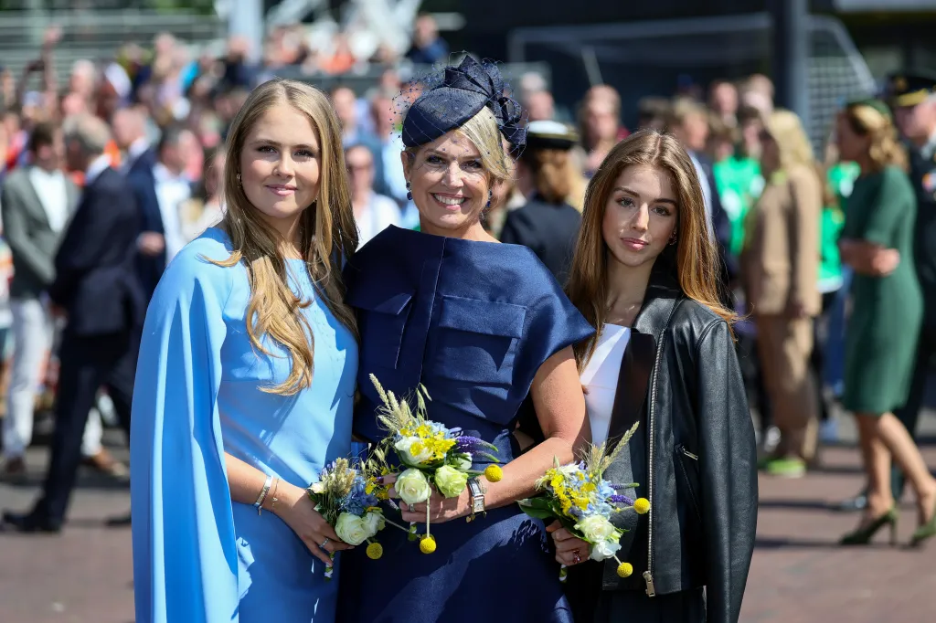 Princesses Catharina-Amalia and Alexia with their mother Queen Maxima in Doetinchem, Netherlands on April 26, 2025.