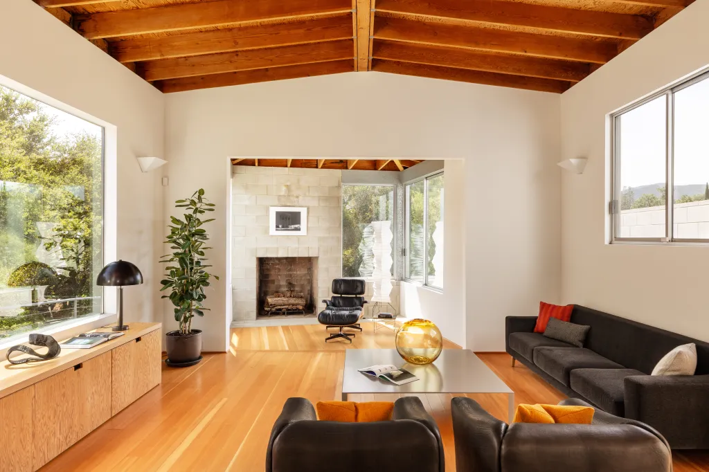 Touches include handsome beamed ceilings.