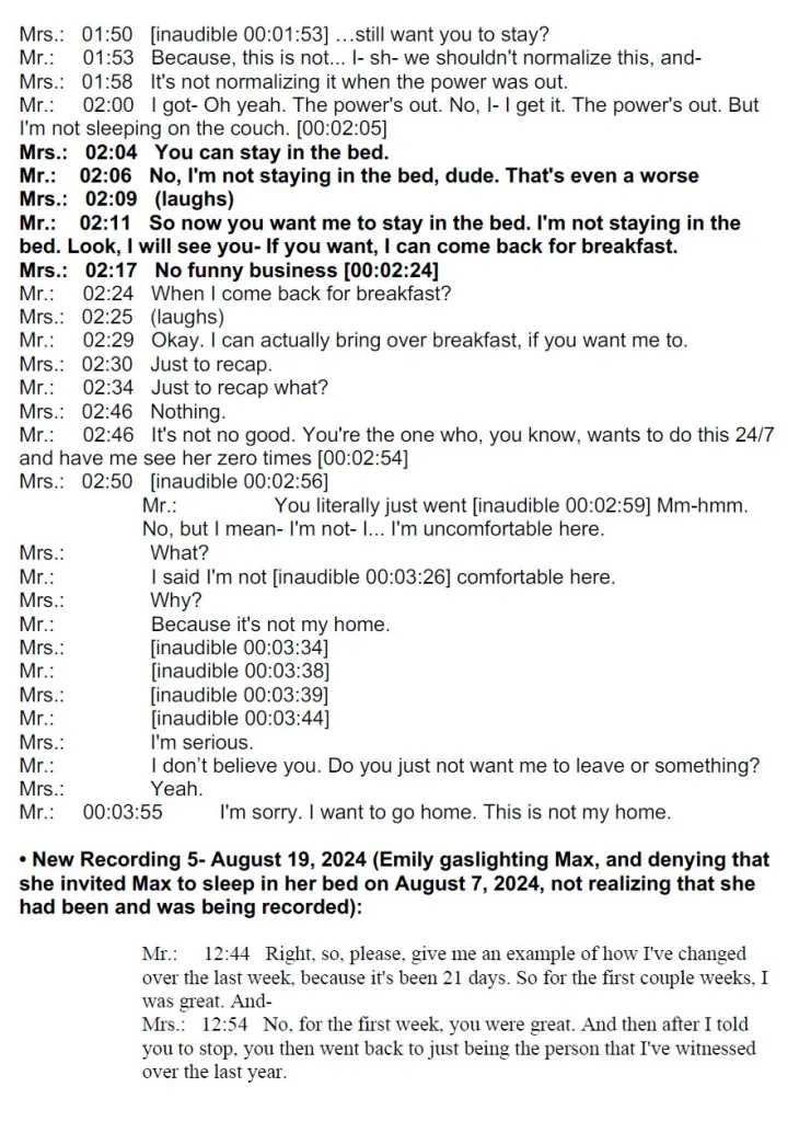Rep. Miller also shared a recorded conversation with his ex-wife Emily.