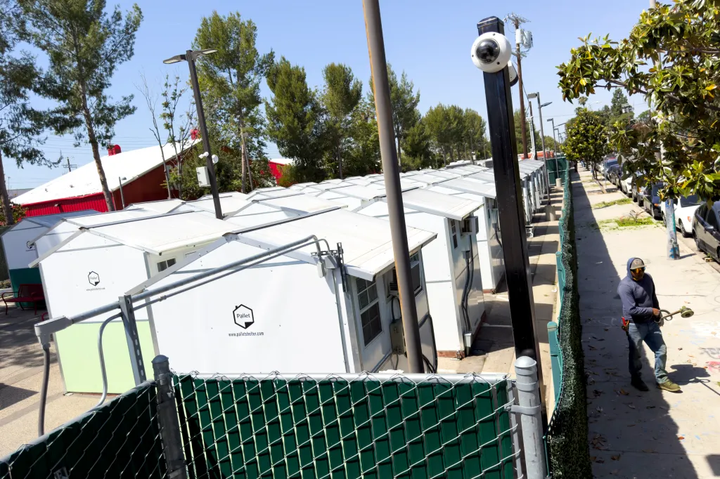 Homeless shelters in Tarzana, Los Angeles.