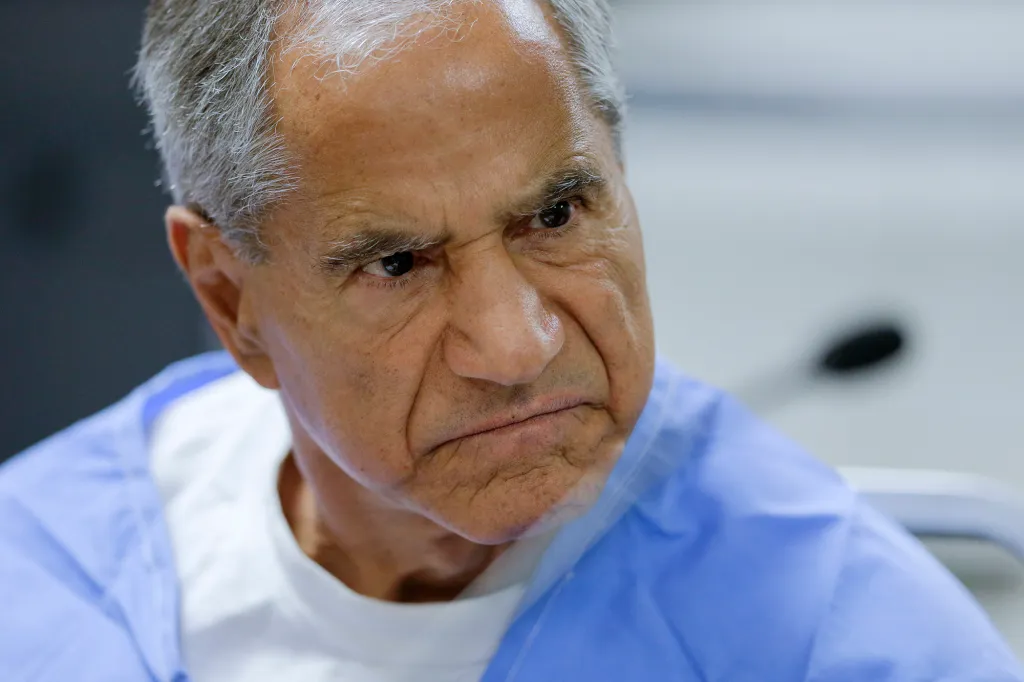 Sirhan Sirhan reacts during a parole hearing on Feb. 10, 2016 at the Richard J. Donovan Correctional Facility in San Diego.