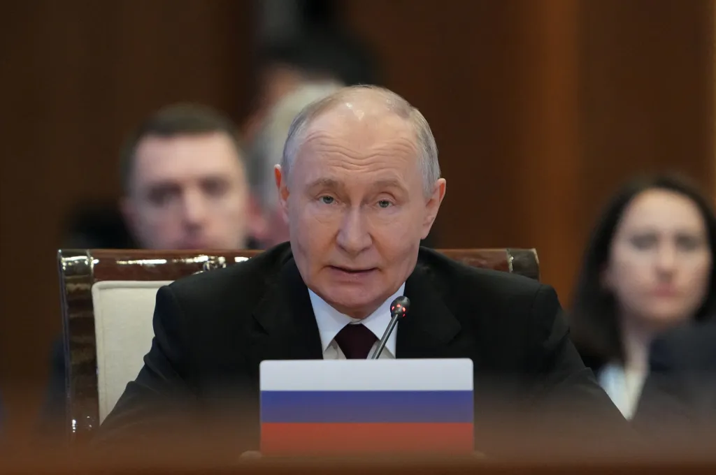Russian President Vladimir Putin at the Supreme Eurasian Economic Council summit in Astana.