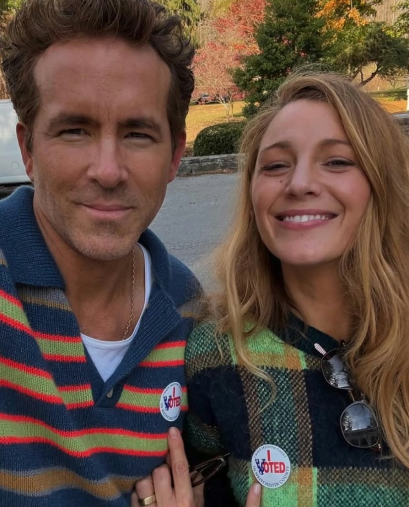 Ryan Reynolds and Blake Lively wearing 