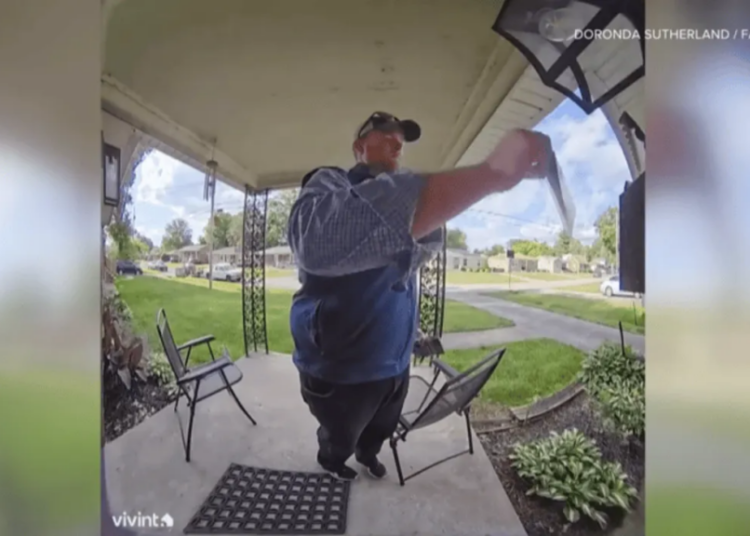Red state candidate drops out after doorbell camera catches him stealing rival’s flyer