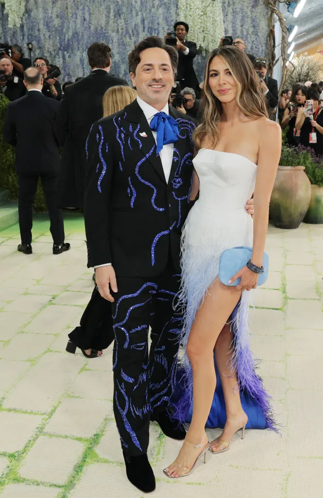 Sergey Brin and Gerelyn Gilbert-Soto posing at the Met Gala.