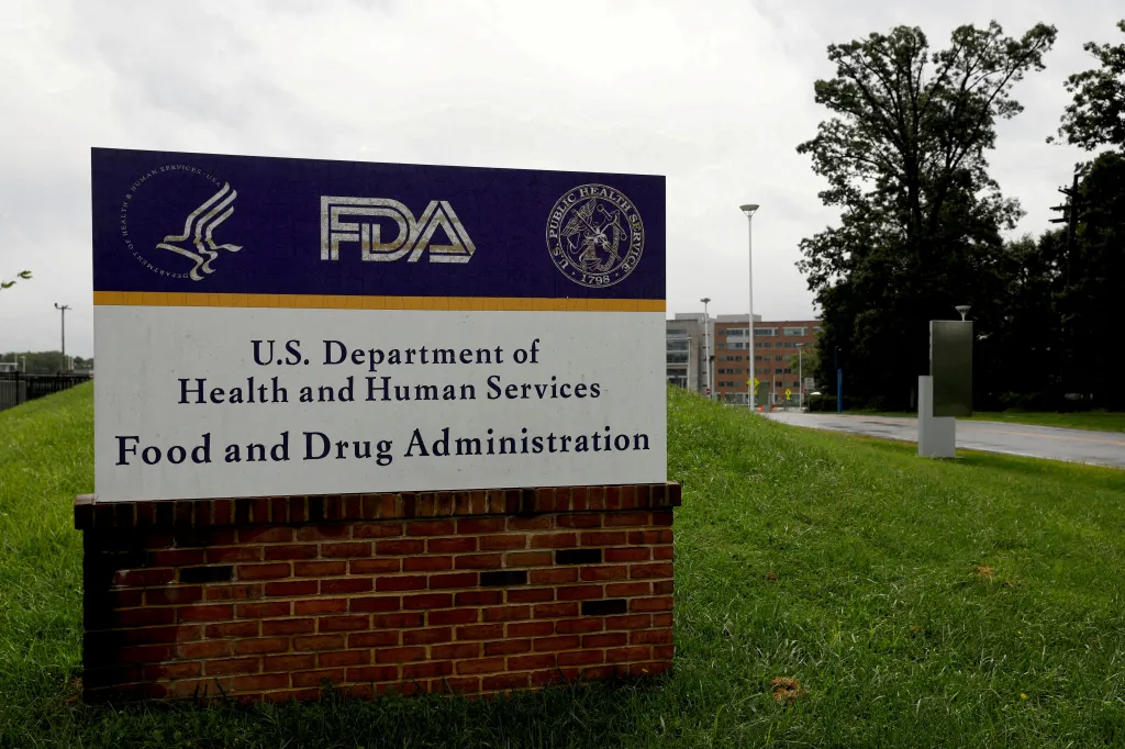 Signage for the Food and Drug Administration (FDA) headquarters.