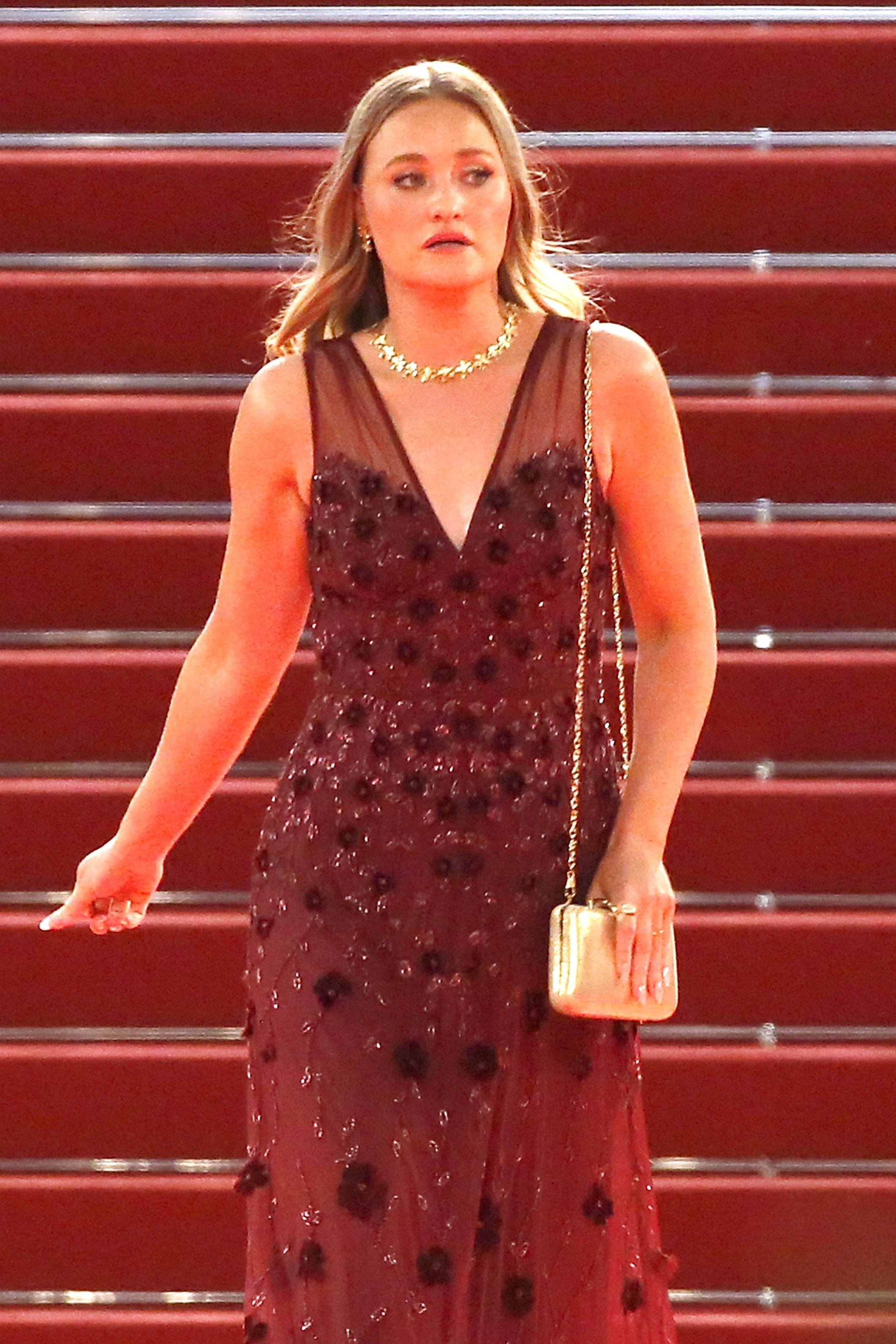 Laura Dern on the set of The White Lotus in Cannes.