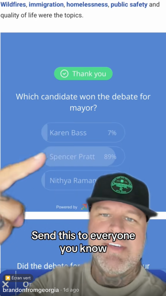 Screenshot of a poll asking 