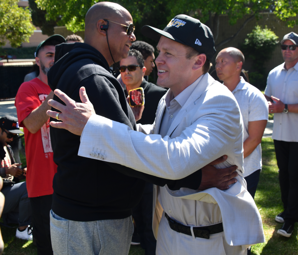 Spencer Pratt meeting with African American and Latino voters in Tim Gilliam Park.