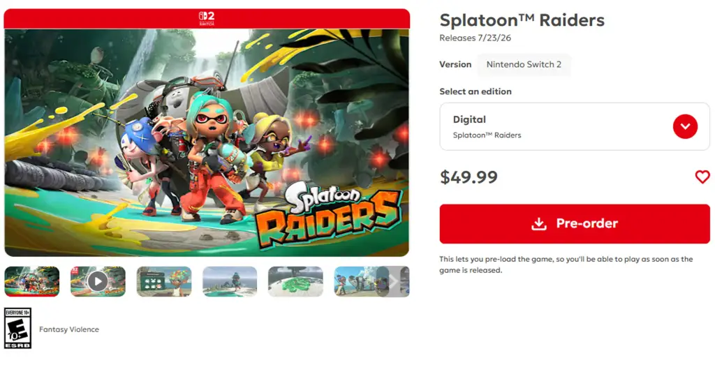 Splatoon Raiders Price