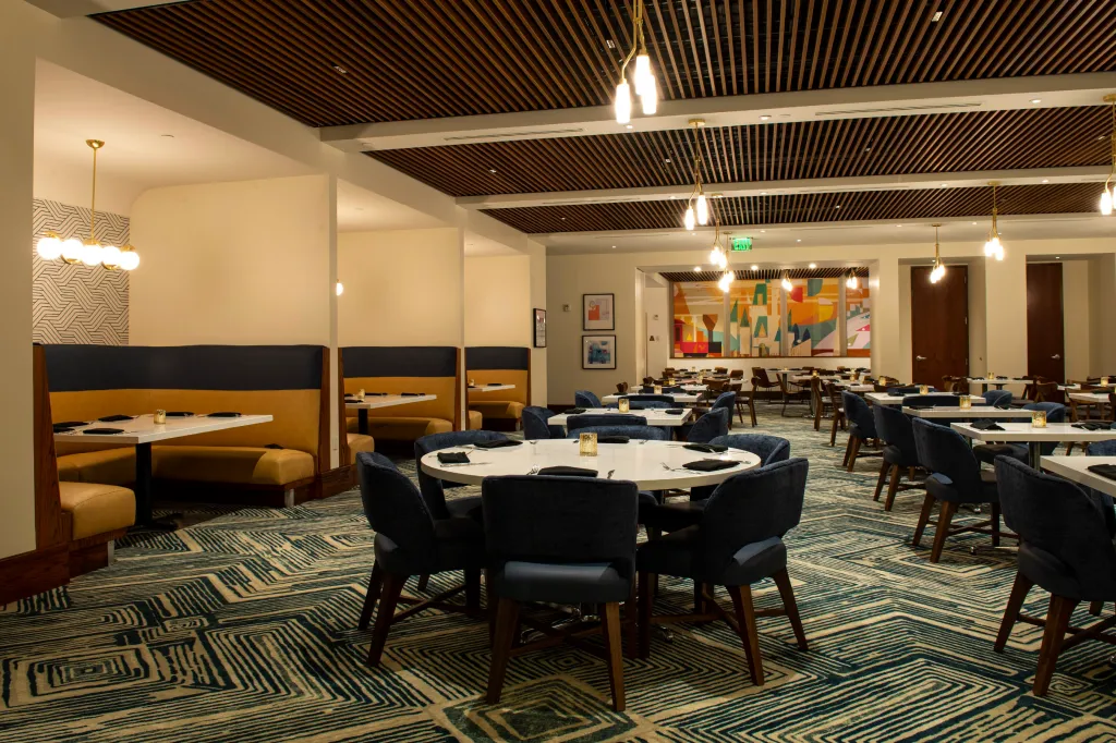 Dining area at Steakhouse 71, which features a menu inspired by Walt Disney himself.