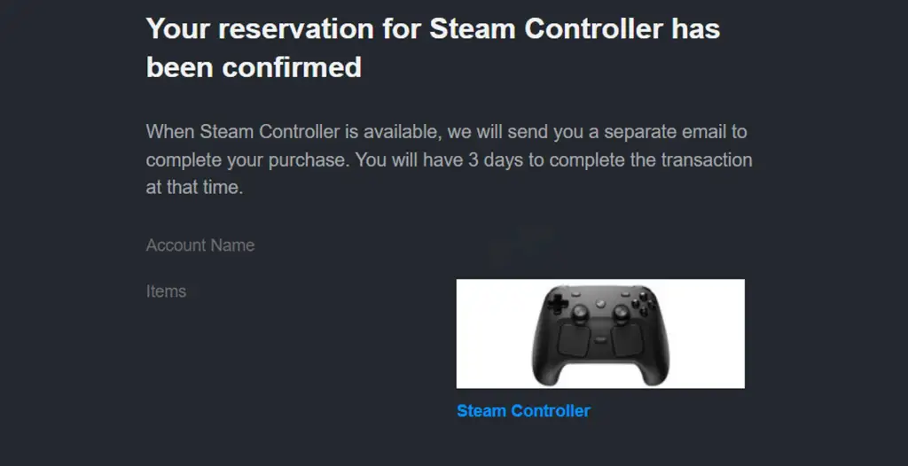 Steam Controller Reservation