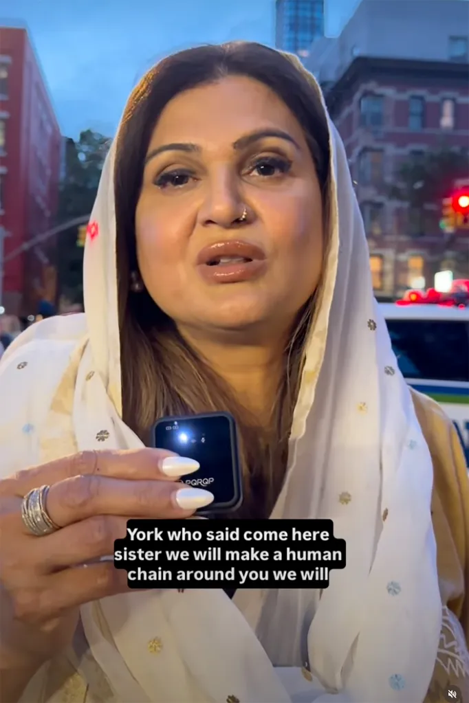 Anila Ali, President of The American Muslim and Multifaith Women’s Empowerment Council, speaking on camera.