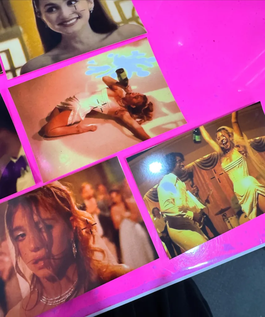 Collage of behind-the-scenes photos from 