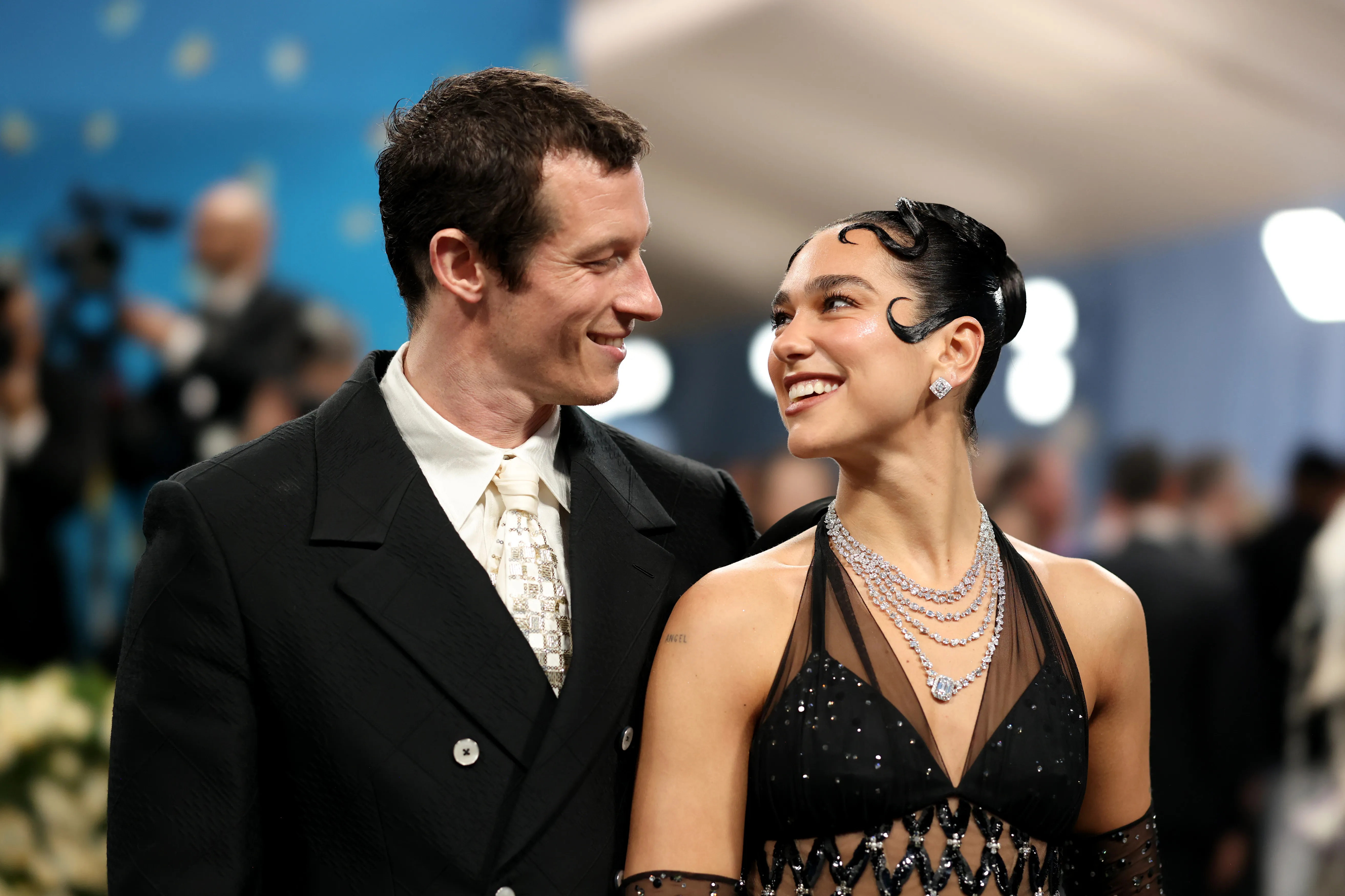 Callum Turner and Dua Lipa attending the Met Gala.