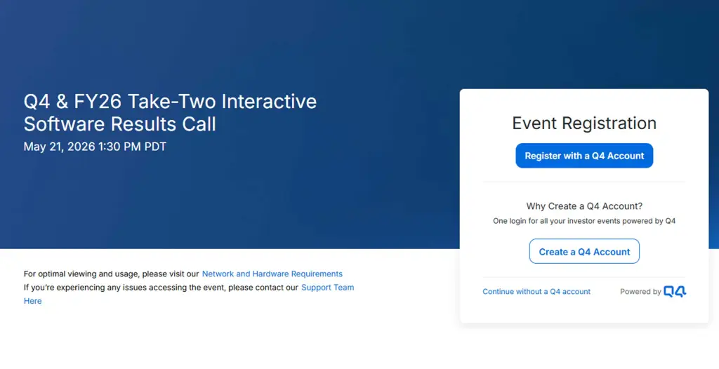 Take Two Earnings Call Live