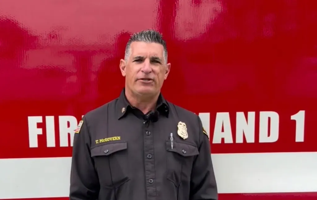 TJ McGovern speaks about a possible chemical tank explosion.