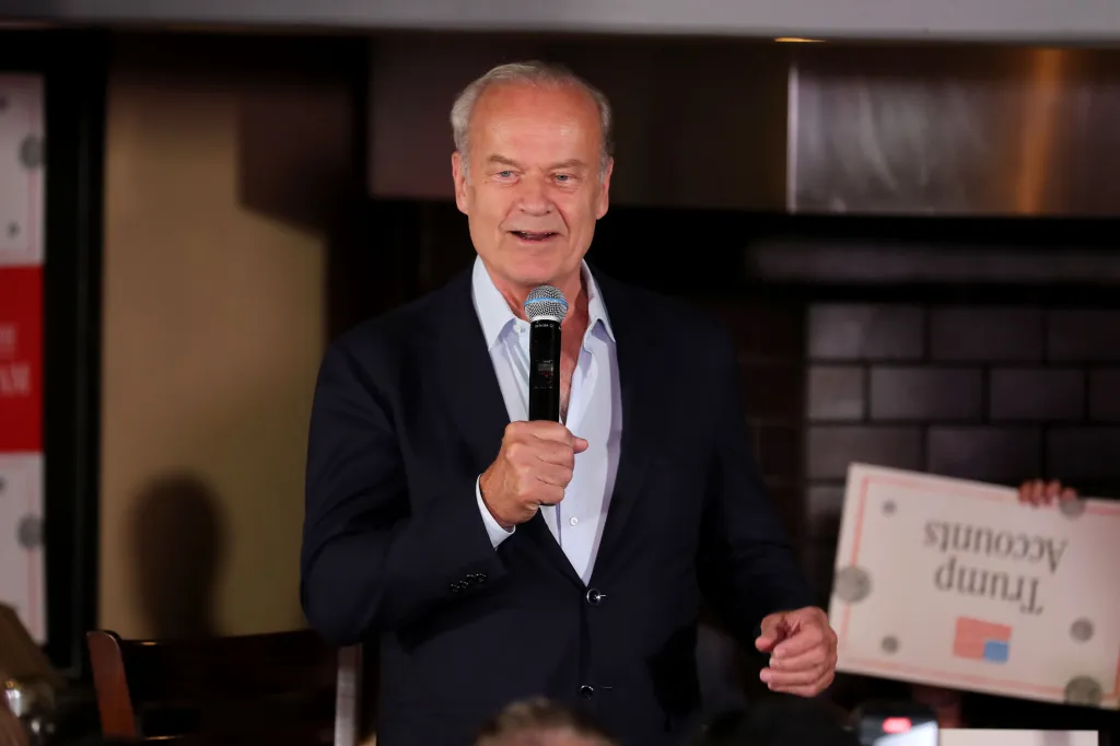 Kelsey Grammer speaking at the Trump Accounts launch event.