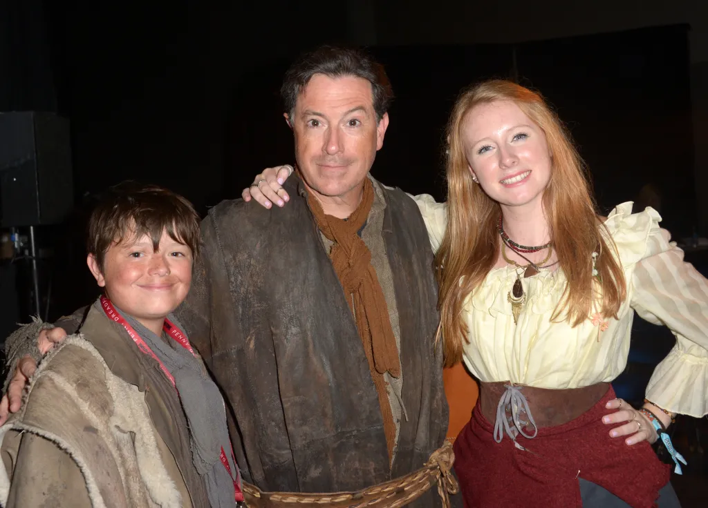 Stephen Colbert with his son and daughter at Comic-Con International 2014.