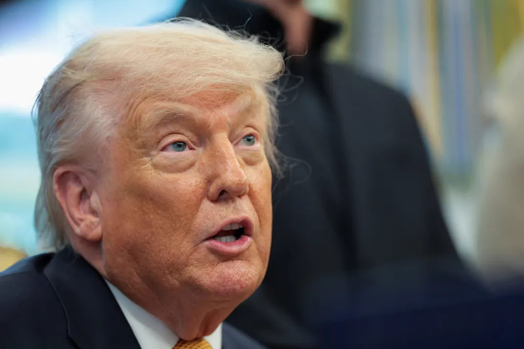 Donald Trump speaking at an event in the White House.