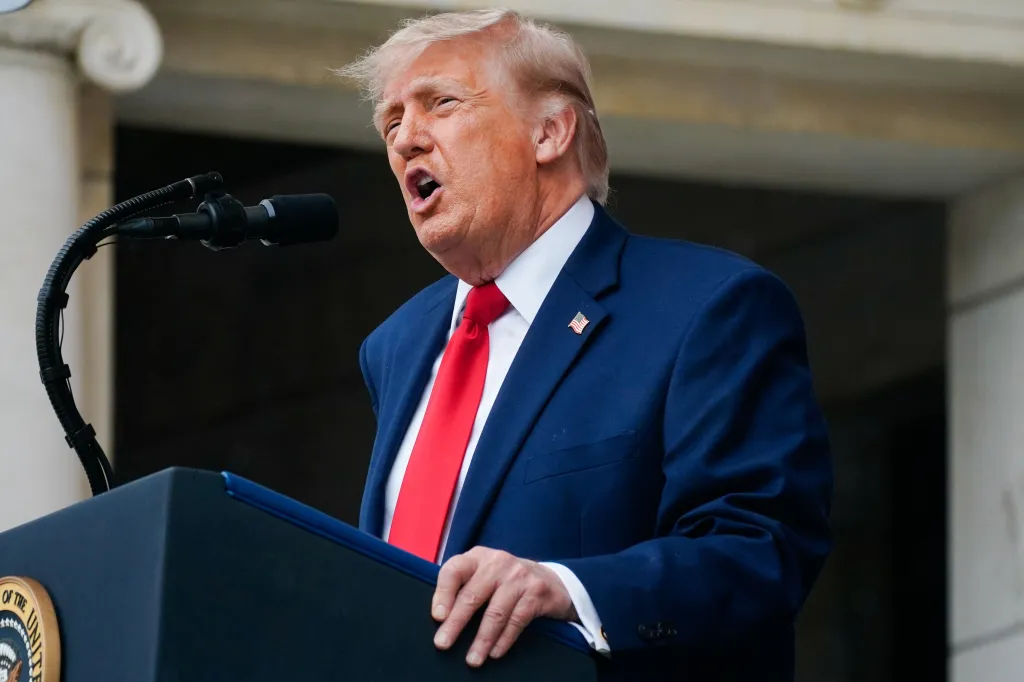President Trump delivers remarks at a Memorial Day event.