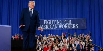 ‘Don’t hurt him!’ Trump taunts crowd as he’s repeatedly interrupted by protesters
