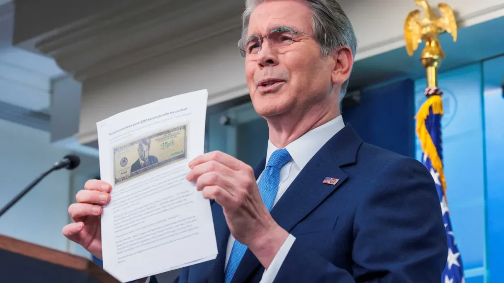 Scott Bessent’s defense of putting Trump’s face on a $250 bill appalls analyst