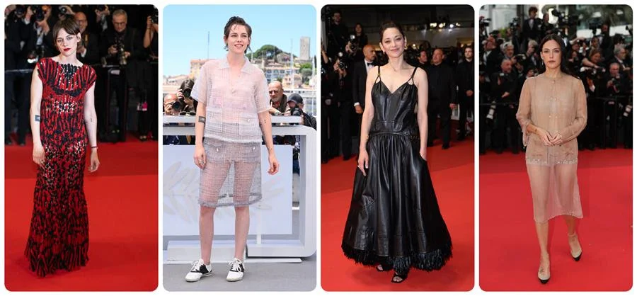 Kristen Stewart, Marion Cotillard and Riley Keough wear Chanel at Cannes. Source: Getty.