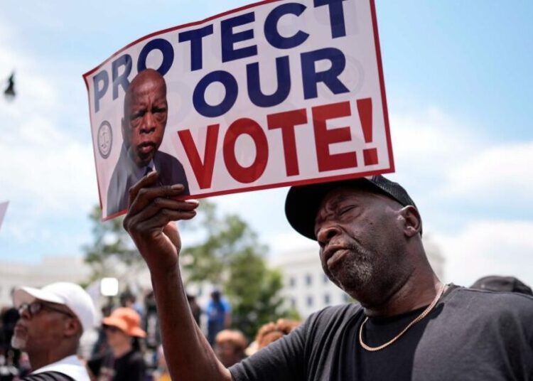 In Montgomery, birthplace of the civil rights movement, thousands rally to defend voting rights