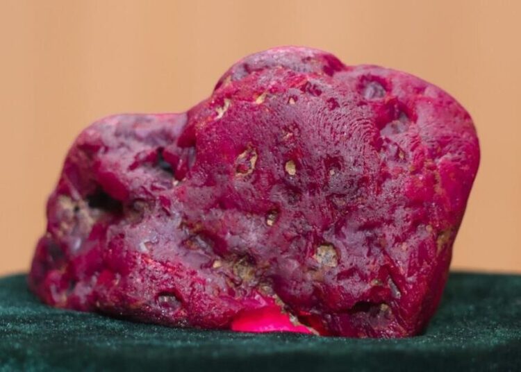A massive 11,000-carat ruby has been unearthed in Myanmar’s war-scarred gemstone heartland
