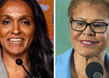 Mayor Karen Bass and challenger Nithya Raman tussle in first head-to-head debate