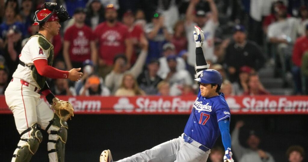 How Shohei Ohtani scored a little league home run during Dodgers’ rout of Angels