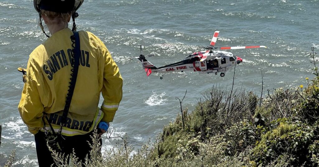 Man dies after car plunges 500 feet off Highway 1 cliff onto beach