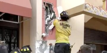 Burglary suspect trapped in a wall is rescued after Salinas cops on coffee break hear his cries for help