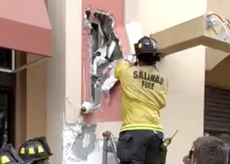 Burglary suspect trapped in a wall is rescued after Salinas cops on coffee break hear his cries for help