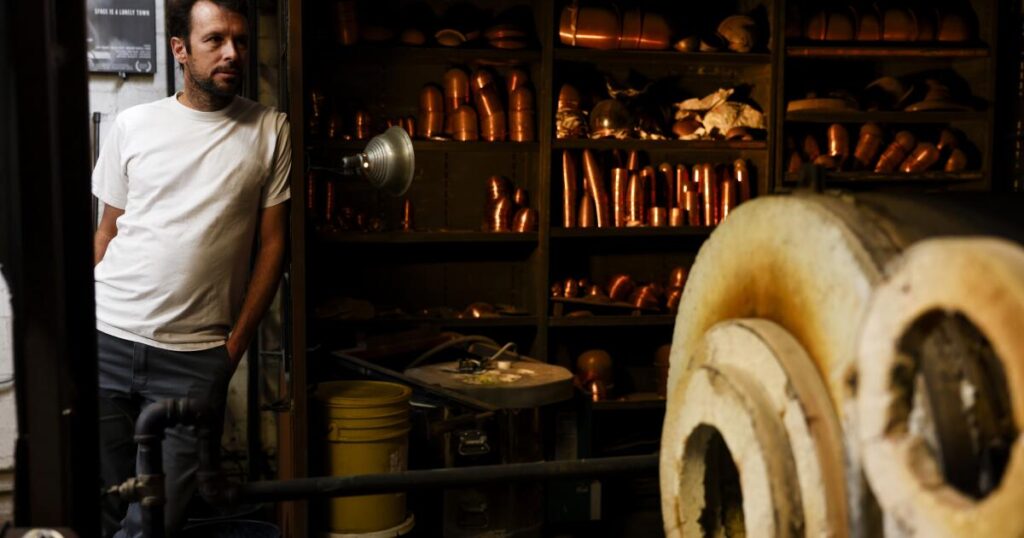 An Altadena glassblower lost his home to flames. In his studio, he’s forging something new