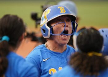 Megan Grant becomes UCLA’s all-time home run leader in win over Arkansas at WCWS