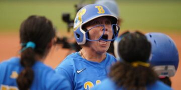 Megan Grant becomes UCLA’s all-time home run leader in win over Arkansas at WCWS