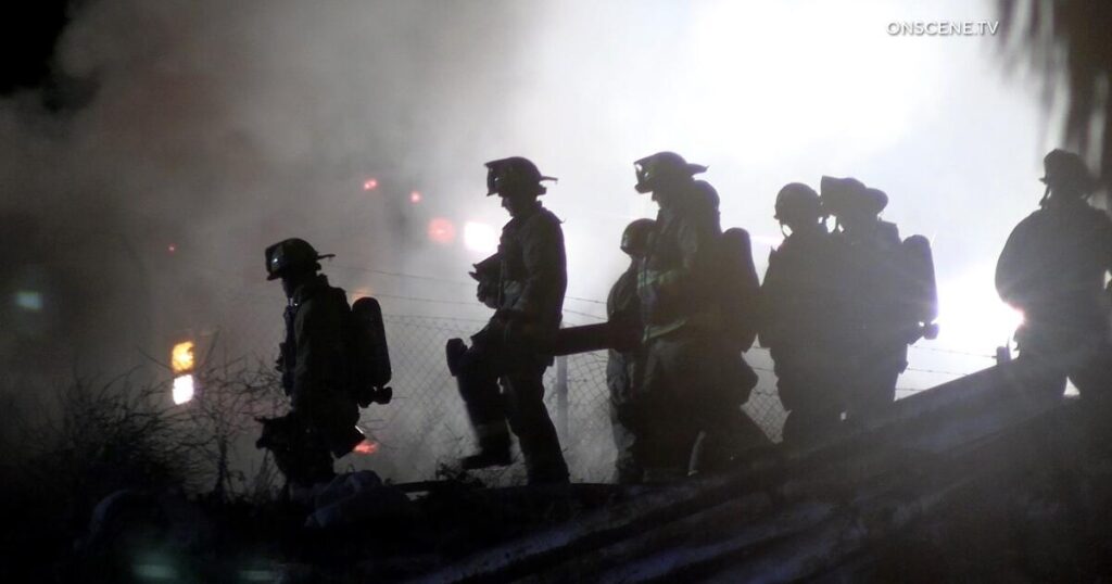 110 freeway closed in both directions outside Port of Los Angeles for tunnel fire