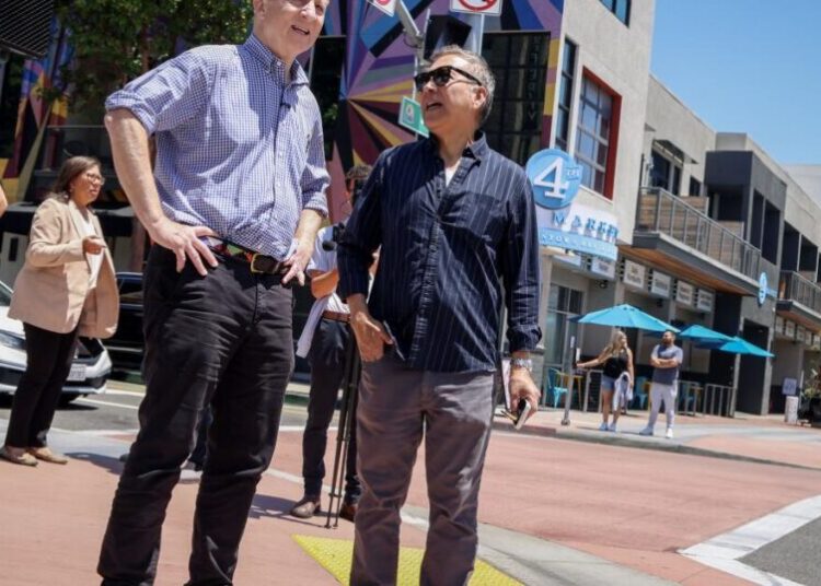 Tom Steyer courts Latinos in Santa Ana. A young voter wonders if it’s just a show