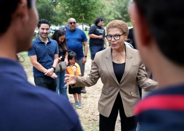 L.A. mayoral candidates vie for the crucial Latino vote. Bass has an edge over Pratt and Raman