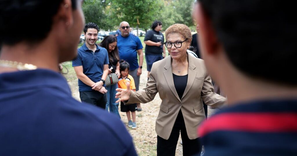 L.A. mayoral candidates vie for the crucial Latino vote. Bass has an edge over Pratt and Raman